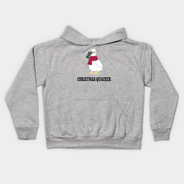 Christmas Quacker Kids Hoodie by Mysticalart